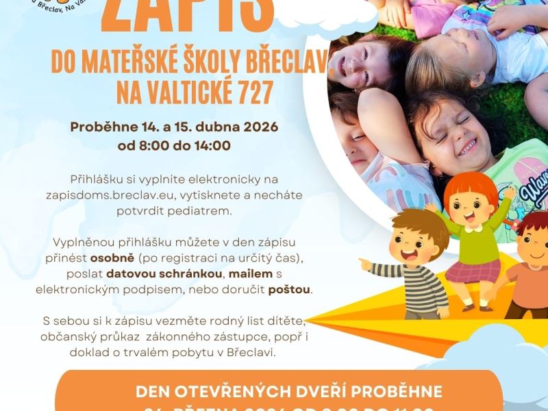 Den otevřených dveří a Zápis do MŠ